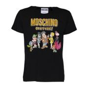 Moschino Flinstones Multicolor Print T-shirt Black, Herr