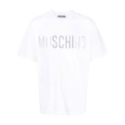 Moschino Vit Logo-Print Bomull T-Shirt White, Herr