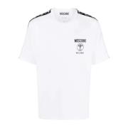 Moschino Vit T-shirt med Logotryck White, Herr