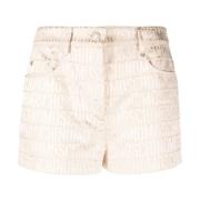 Moschino Vita Jacquard Logo Shorts White, Dam