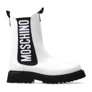 Moschino Läder Chelsea Stövlar för Kvinnor White, Dam
