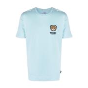 Moschino Leo Teddy-print T-shirt, Cyan Blå Blue, Herr