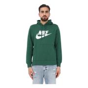 Nike Grön Pullover Hoodie för Män och Kvinnor Green, Unisex