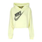 Nike Luminous Grön Sportkläder Fleece Crop Hoodie Green, Dam