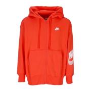 Nike Röd Fleece Full-Zip Hoodie Red, Dam