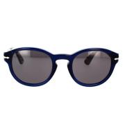 Persol Vintage Rund Ram Solglasögon Blå Blue, Unisex