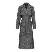 Pinko Belted Coats Black, Dam