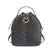 Pinko Sheep Nappa Chevron Ryggsäck Black, Dam