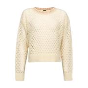 Pinko Mesh Blandad Orkidé Topp Beige, Dam