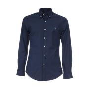 Polo Ralph Lauren Slim-Fit Bomullsskjorta med Button-Down Krage Blue, ...