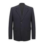 Prada Elegant Ullblandning Blazer Jacka Blue, Herr