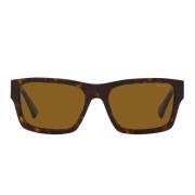 Prada Rektangulära solglasögon med sköldpaddsram och bruna linser Brow...