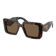 Prada Oversized Geometriska Solglasögon Brown, Dam