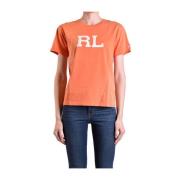 Ralph Lauren Snygga T-shirts för Män och Kvinnor Orange, Dam