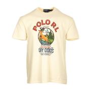 Ralph Lauren Klassisk Bomull T-Shirt för Män Beige, Herr