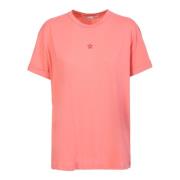 Stella McCartney Rosa stjärnbordad bomullst-shirt Pink, Dam