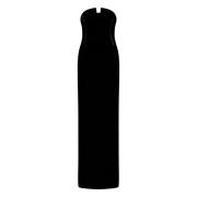 Tom Ford Svart V-ringad Bustierklänning Black, Dam