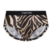 Tom Ford Stiligt Zebra Mönster Underkläder Beige, Herr