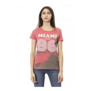 Trussardi Rosa Bomull T-Shirt med Framsidetryck Pink, Dam