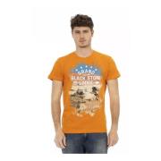 Trussardi Orange Bomull T-shirt med Framsida Tryck Orange, Herr