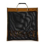 Versace Svart mesh Versace shoppingväska Black, Herr