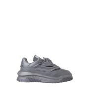 Versace Sneakers i slätt läder med Medusa-huvud overlay Gray, Herr