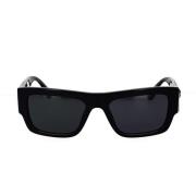 Versace Rektangulära solglasögon med detaljerad design Black, Unisex