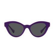 Versace Solglasögon i Fjärilsstil med Logo Prydda Armar Purple, Unisex
