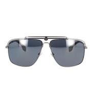 Versace Rektangulära solglasögon i gunmetal med ljusgråa linser Gray, ...
