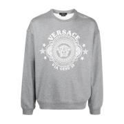 Versace `Medusa Badge` Print Sweatshirt Gray, Herr
