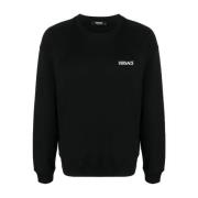 Versace Grafiskt Tryck Crew Neck Sweatshirt Black, Herr