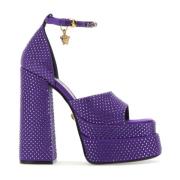 Versace Lila satin Medusa Aevitas sandaler Purple, Dam