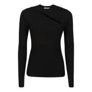 Victoria Beckham Edgy Svart Cut Out Top Black, Dam