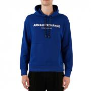 Armani Exchange Elektrisk blå huvtröja med Armani Exchange tryck Blue,...