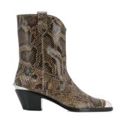 ASH Kända Python Print Klackstövlar Brown, Dam