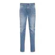 Balmain Slim-fit denim jeans med metall detaljer Blue, Herr