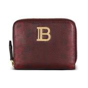 Balmain B-Buzz Karung leather purse Red, Dam