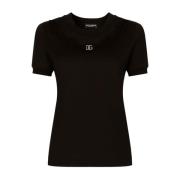 Dolce & Gabbana Lyxig Dam T-shirt - N0000 Black, Dam