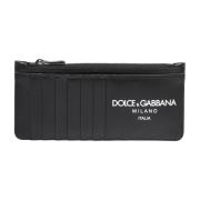 Dolce & Gabbana Svart Logotyp Kalvskinn Korthållare Black, Herr