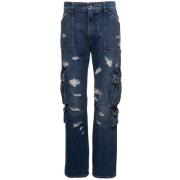 Dolce & Gabbana Trendiga Cargo Jeans för Kvinnor Blue, Dam