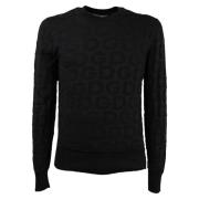 Dolce & Gabbana Rundhalsad Stickad tröja Black, Herr