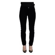 Dolce & Gabbana Svarta Skinny Jeans i Bomull med Midjehöjd Black, Dam
