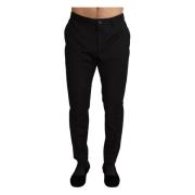 Dolce & Gabbana Svarta Skinny Trouser Staff Byxor Black, Herr