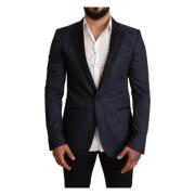 Dolce & Gabbana Sportjacka, Slim Fit, Blå, Tillverkad i Italien Blue, ...