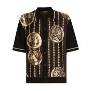 Dolce & Gabbana Silk Twill Panel Oversize Fit Skjorta Black, Herr