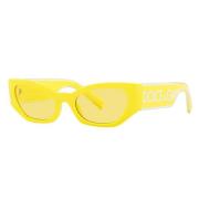 Dolce & Gabbana Kvinnors Cat-Eye Solglasögon med Oversized Logo Yellow...