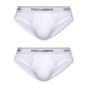Dolce & Gabbana Logo briefs 2-pack White, Herr
