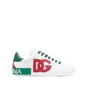 Dolce & Gabbana Vita Sneakers med Kalvskinn Hälkappa White, Herr