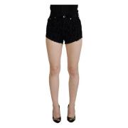 Dolce & Gabbana Svarta Denim Bomull Stretch Hot Pants Shorts Black, Da...