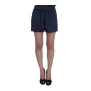 Dolce & Gabbana Blå Silke Stretch Nattkläder Shorts Blue, Dam
